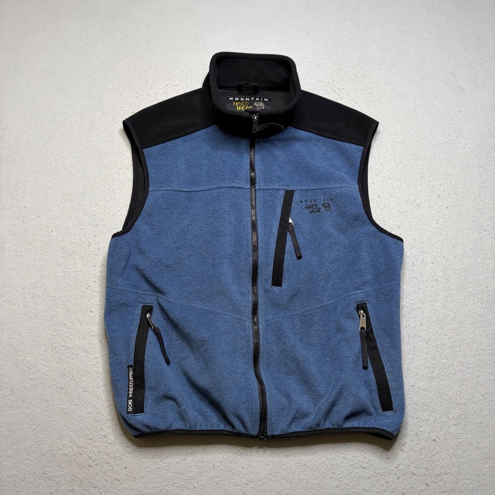 Mountain Hardwear Fleece Vest Mens L Blue Gore Windstopper Vintage 90s USA Made